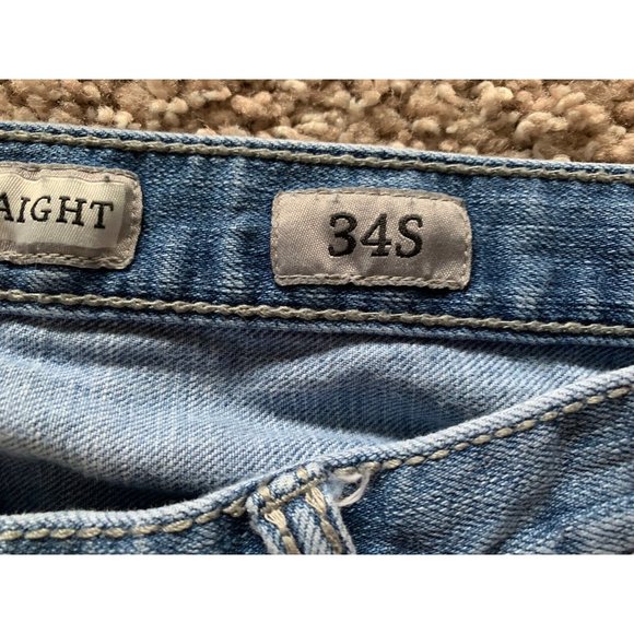 BKE Jeans Men Size 34S Medium Wash Blue Derek Straight Leg Denim 34x26 - Picture 4 of 14